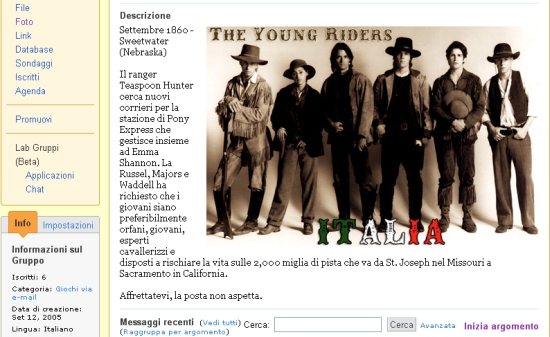 The Young Riders Italia Mailing List